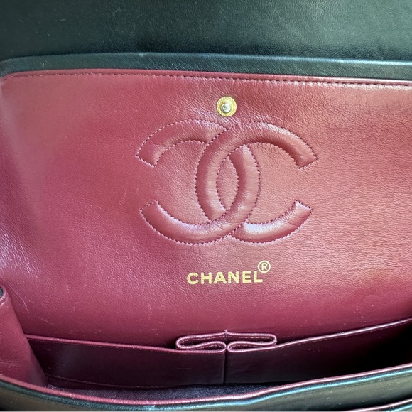 Chanel Vintage 1989 medium Classic flap 24k gold black lambskin - Picture 13 of 16